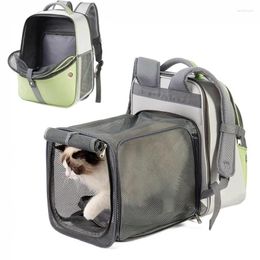 Cat Carriers Portable Foldable Pet Carrier Bag Outdoor Dog Breathable Travel Backpack Oxford FabricMesh Collapsible