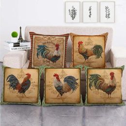Pillow Cute Rooster Pillowcase Decor Lovely Pet Cover Animal Printed Linen Case For Home Sofa Living Room