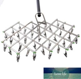 10162035 Clips Foldable Clothes Rack Hanger Airer Stainless Steel Underwear Sock Flat Head Rust Resistant Strong Grip Clip Fact8010252