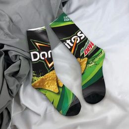 Women Socks Potato Chips Winter Heavenly Food Stockings Gothic Ladies Breathable Graphic Outdoor Anti Bacterial
