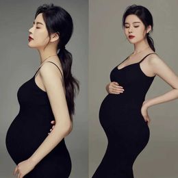 Maternity Dresses Sexy Pregnant Women Dress Photo Studio Mom Photography Prop Clothing V-neck Sleeveless Party Pregnant Women Dress Photo Shooting H240518 T7YE