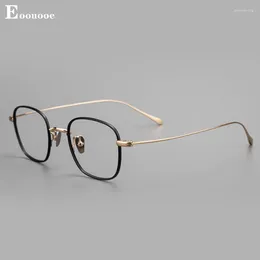 Sunglasses Frames 47mm Pure Titanium Glasses Frame Men Quality 6.7g Ultralight Optics Myopia Hyperopia Eyeglasses Prescription IP Plating
