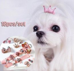 Dog Apparel 18pcsset Hairpins For Dogs Pink Black Boy Girl Party Wedding Luxury Pet Grooming Hair Clip Accessories Cat Chihuahua 7804499