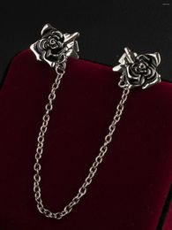 Brooches 1 Men's Trendy Alloy Rose Brooch Collar Pin Banquet Party Accessory