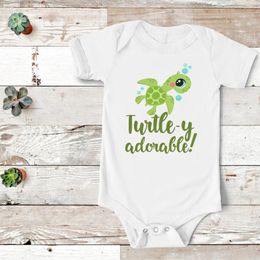 Adorable Turtle Baby Shirt Cute Turtle Baby Family Matching Clothes Fashion Big Sister Boho Baby Tshirt Casual Cartoon Tee 240507