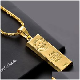 Pendant Necklaces M Gold We Trust Australia Bar Trend Long Jewellery Necklace Europe America Fin 999.99 1Kg Stamep Hip Hop Drop Delivery Otcsj
