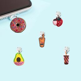 Cell Phone Straps Charms Donuts Cartoon Shaped Dust Plug Charm For Type-C Anti Cute Compatible With Charging Port Drop Delivery Otk16