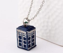 dr doctor who necklace tardis police box vine blue silver bronze pendant Jewellery for men and women wholesale a3767746519