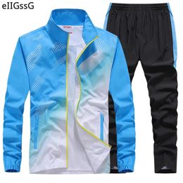 Mens Sportswear Spring Autumn 2 Piece Sets Man Sports Suit JacketPant Sweatsuit Male Fashion Print Tracksuit Size L-5XL 240517