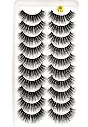 2019 NEW 10 pairs 100 Real Mink Eyelashes 3D Natural False Eyelashes Mink Lashes Soft Eyelash Extension Makeup Kit Cilios 1313317702
