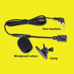 Microphones 1PC Mini Audio Mic For Camera Computer Laptop Phone 1.15m Metal Microphone 3.5mm Jack Extended Lavalier Tie Clip