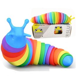 Decompression Toy New Reliever Simation Wriggle Worm Squishy Slug Toys 3D Fidget Finger Drop Delivery Gifts Novelty Gag Ott1H