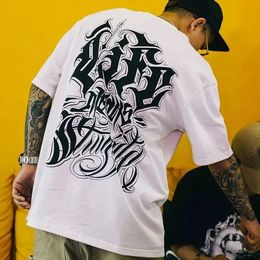 West T-shirt Double-headed Swallow Los Angeles Street Rock Loose Hip-hop Round Neck Casual Short-sleeved Mens Clothing 240429