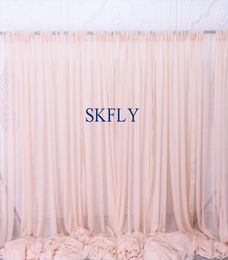 BC002C new custom made wedding birthday party blush pink soft sheer voile curtain panels pography backdrop with rod pocket1692248