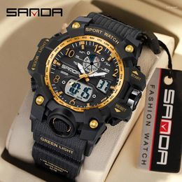 Wristwatches Sanda 3306 Youth Sports Trend Korean Edition Waterproof Men's Creative And Personalized Electronic Watch