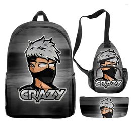 Backpack Hip Hop Novelty Funny Robleis IUTU 3D Print 3pcs/Set Pupil School Bags Travel Laptop Chest Bag Pencil Case