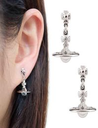 New Hip Hop charms Rock Saturn Earring Contracted Transparent Crystal Pendant Earrings Women Jewellery Party Present7740500
