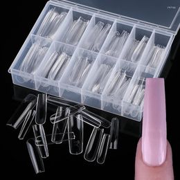 False Nails 240pcs/Box XXL Tapered Square Full Cover Nail Tips Clear Extra Long Artificial Press On Manicure Salon Art Accessories