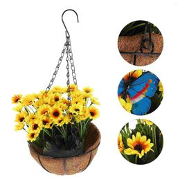 Decorative Flowers Artificial Flower Basket Chic Decor Fake Hanging Potted Creative Plants Scene Ornament