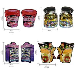 wholesale die cut shape bag mylar 3.5g black cherry soda bubblegum grape hana hoops milk zipper pouches aluminium foil airtight custom