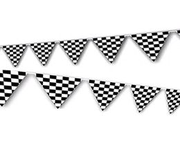 100ft Black and White Checkered Racing Flags NASCAR Racing Pennant Flag Banners for Kids Party6437926