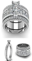 High quality wedding engagement Crystal rhinestone rings 4A zircon fashion womens ring 925 silver plated rings ladies Band Rings j3671064