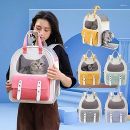 Cat Carriers Portable Double Shoulder Backpack Breathable Pet Bag For Outdoor Use Suitable All Seasons Easy