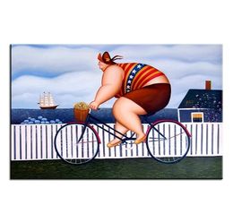 Fernando Botero Cycling Handpainted HD Print Classic Portrait Art Oil Painting On Canvas Home Deco Wall Art Frame Options fr124614703