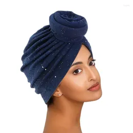 Ethnic Clothing Women Muslim Glitter Knot Turban Chemo Cap Hijab Hat Headscarf Bonnet Beanie Hair Loss Headwear Wrap Scarf Turbante