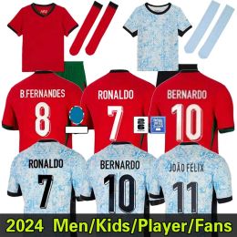 2024 Euro Cup soccer Jerseys RoNalDo Portuguese Portugal Jerseys Long sleeved JOAO FELIX RUBEN NEVES DIOGO PORTUGIESER Portugal football shirt Team Men Kids kit