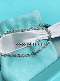 Designer Brand 925 sterling silver TFF HardWear series mini chain bracelet lovers same bracelet Valentines Day gift