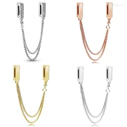 Loose Gemstones Sparkling Rose Sliver Gold Colour Chain Reflexions Clip Charm Fit Europe Bracelet 925 Sterling Silver Bead Diy Jewellery