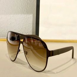 Men Pilot Sunglasses Gradient Metal Brown Frame Sun Glasses Shades Sonnenbrille Wrap Occhiali da sole UV Eyewear with Box 228u