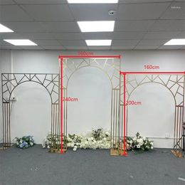 Party Decoration Wedding Flower Arch Frame Circle Gold Props Stage Background Wreath Backdrop Round Square