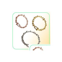 Bangle Stainless Steel Heart T Bracelets Bangles With Crystal For Women Fashion Genuine Jewellery Rose Gold/Sier/Gold Love Enamel Drop Otvut