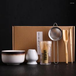 Teaware Sets Japanese Matcha Complete Tea Set Ceramics Cup Bowl Whisk Porcelain Pottery Teacup Teapot Chinese 6pcs Ceremony Tools