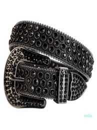 Western Cowboy Bling ovski Crystal Rhinestones Belt Studded Leather Belt Removable Buckle for Women and Men1474664