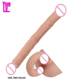 YUELV Extra Long Double Heads Realistic Dildo Sex Toys For Women Lesbian Vaginal Anal Gspot Stimulate Flexible Aritifical Penis X6855310