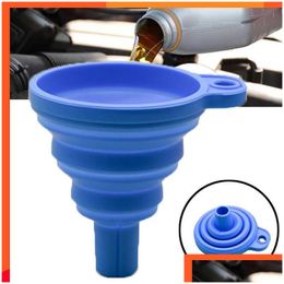 Other Interior Accessories Upgrade Engine Funnel Car Sile Liquid Washer Fluid Change Foldable Portable Oil Petrol Drop Delivery Mobi Dh14B
