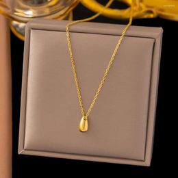 Pendant Necklaces Trend Water Drop Necklace For Women Girl Stainless Steel Gold Color Classic Clavicle Chain Jewelry Birthday Gift