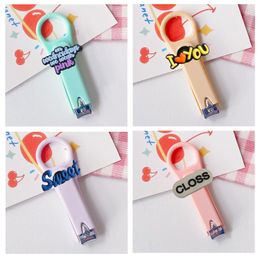 Kitchen Scissors Cartoon Text Nail Clippers Stainless Steel Durability Strong Portable Creative Cute For Child Clipper Student Drop De Otjg7