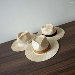 Berets 202405-hh5347b Ins Chic Summer Handmade Sisal Linen Grass Classic Fashion Fedoras Cap Men Women Panama Jazz Hat