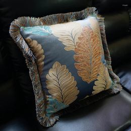 Pillow Luxury Europe Embroidered Fannel Fabric Home Bed Car Decor Cover Gift Tassel Noble Throw Pillowcase 1pc Not Filling