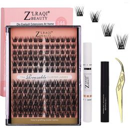 False Eyelashes Fluffy Lash Extension Kit Cluster C Curl With Glue And Tools For Beginner Eyelash Extensions