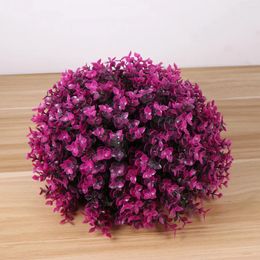 Decorative Flowers 30cm Artificial Grass Ball Plastic Simulated Indoor Landscaping Ornament For Home Office (Pink)