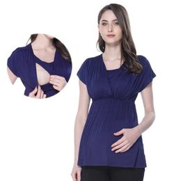 Maternity Tops Tees Solid Maternity Clothes Nursing top Breastfeeding tops pregnancy clothes for Pregnant Women Maternity T-shirt Free shipping Y2405180H3R
