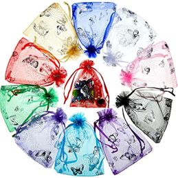 100pcslot Mesh Bags Organza Wedding Gift Bag with Drawstring Jewellery Necklace Pouch Reusable Storage Package8074374