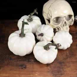 Decorative Flowers 6pcs Artificial Pumpkins For Decoration White Assorted Decor Vegetables Fall Harvest