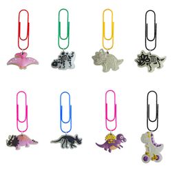 Novelty Items Fluorescent Dinosaur 32 Cartoon Paper Clips Cute For Kids Bookmarks Paperclips Colorf Pagination Organize Folder Nurse U Otnd5