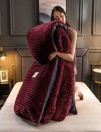 New 3PCS Plain Colour Thicken Flannel Warm Bedding Set Velvet Duvet Cover Bed Pillowcases No Sheet Home Bed 72 S23312395